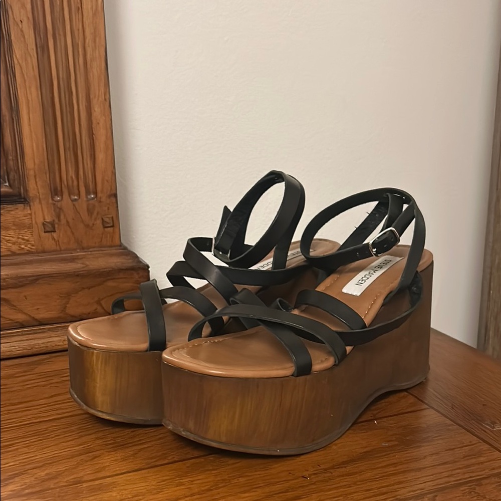 Steve Madden Black and Brown Platform Shoes